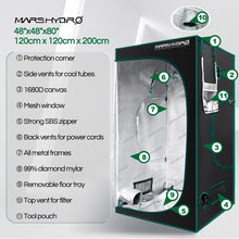 Load image into Gallery viewer, Mars Hydro Homegrow tent 120x120x200
