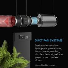 Load image into Gallery viewer, AC Infinity CLOUDLINE T4, QUIET INLINE DUCT FAN SYSTEM WITH TEMPERATURE AND HUMIDITY CONTROLLER, 4-INCH
