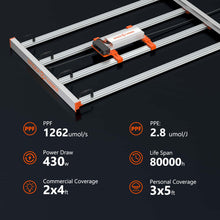 Afbeelding in Gallery-weergave laden, Spider Farmer G4500 430W 2,8µmol/J Led Grow Light
