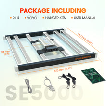 Load image into Gallery viewer, Spider Farmer SE 5000, SE series, Meanwell driver, dimmer, samsung LED, flexiebel, grow light, gloeilicht, kweeklamp, ce certificaat, Osram, ppe 2.75 mol, samsung horticulture LED, high PPFD, wit licht, full spectrum, 300watt, daisy chain, energy saving, SE5000, yoyo, kwaliteit, hydroponic, grow tent, greenhouse
